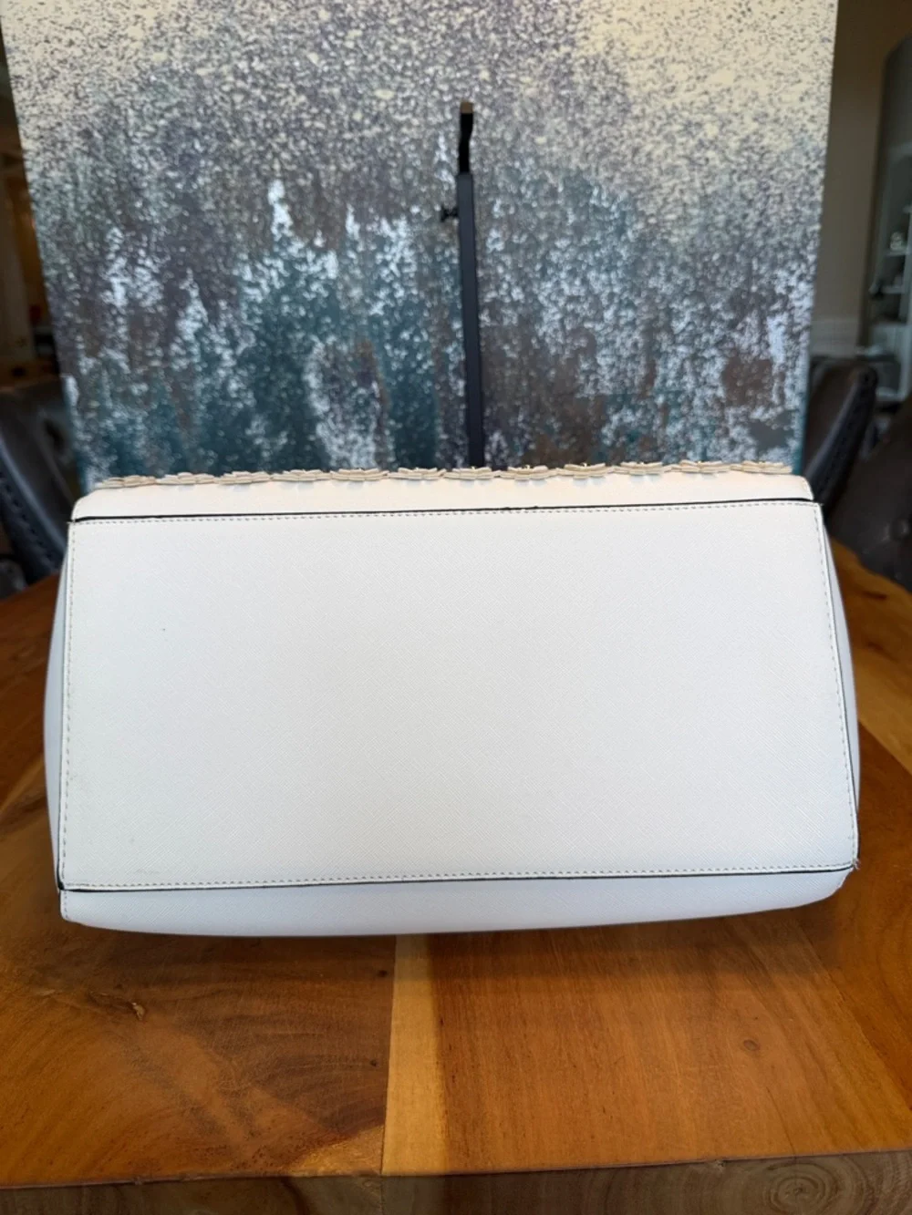 Catherine Malandrino Coquette Floral Appliqué Satchel Ivory/Tan (VGUC) - Picture 14 of 17